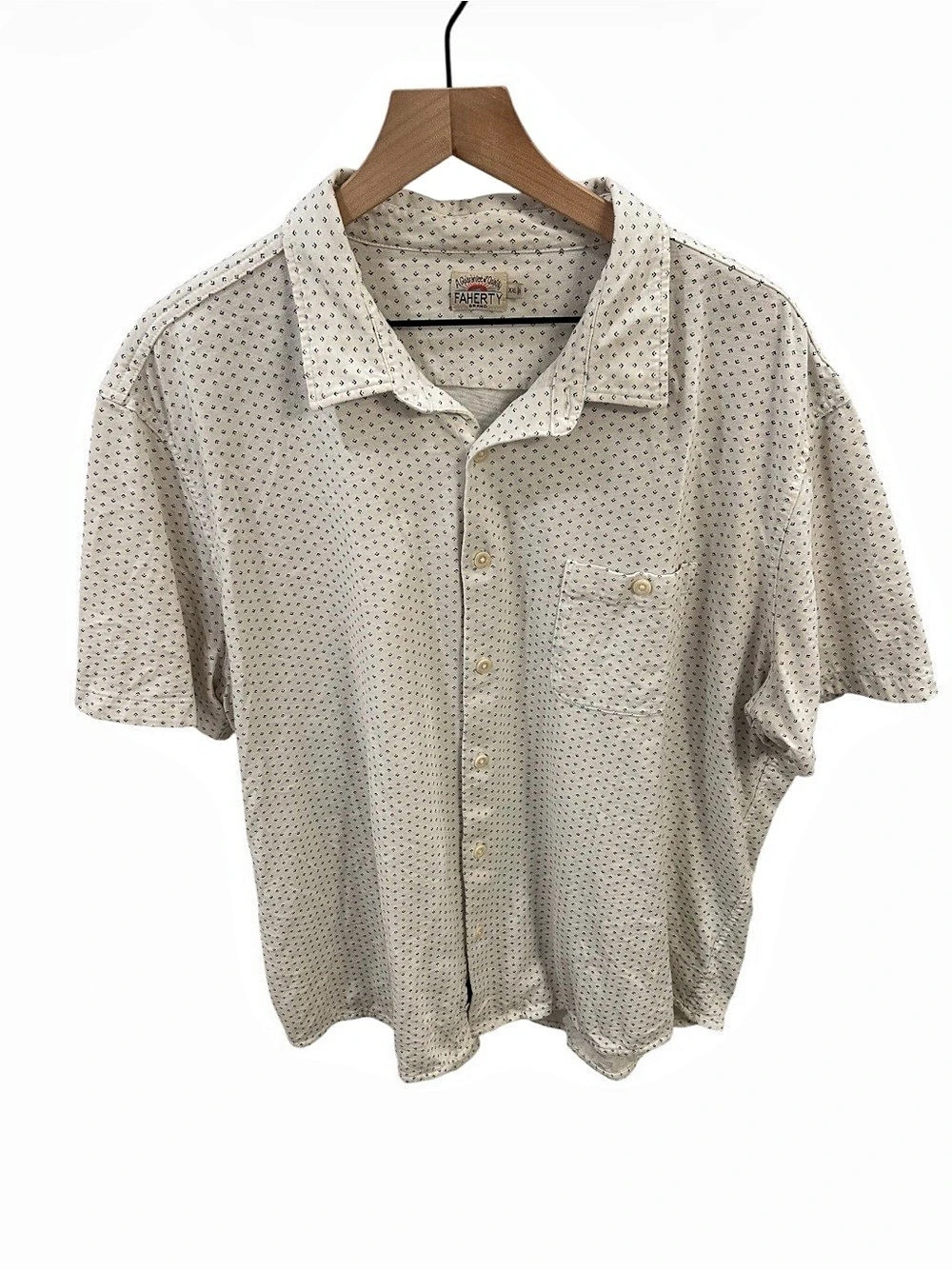 Faherty Men’s Short Sleeve Button Down Shirt XXL 100% Cotton Printed